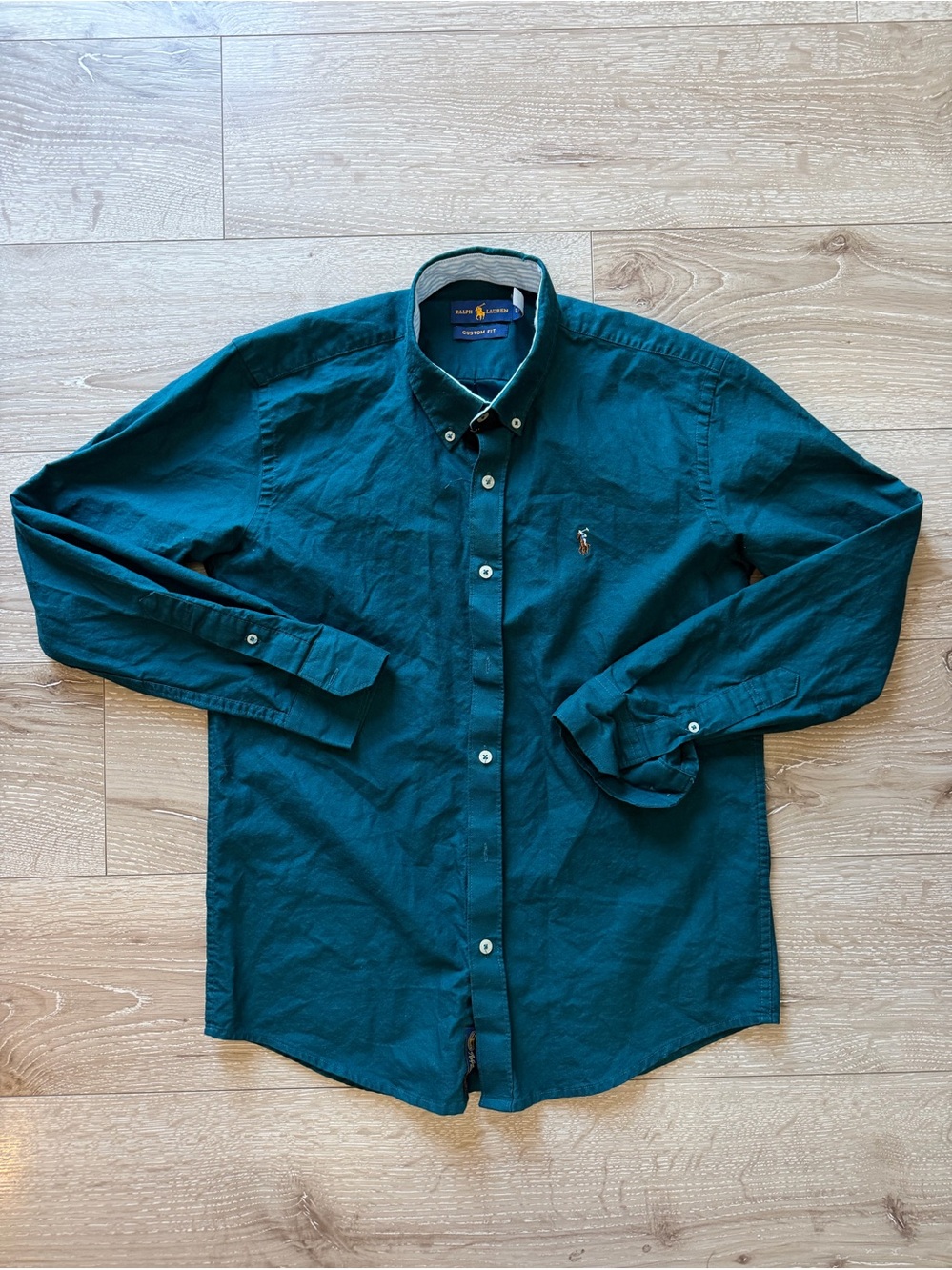 Ralph Lauren Teal Long-Sleeve Button-Down Shirt
